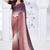 designer brown wine handwork zarkan border work silk blend saree