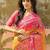Multicolor ethnic motifs embroidered organza heavy work saree