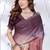 designer brown wine handwork zarkan border work silk blend saree