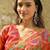 Orange floral sequinned organza heavy work saree
