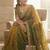 Green embroidered sarees with unstitched blouse piece
