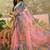 Pink ethnic motifs sequinned organza designer saree