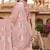 designer dusty peach handwork zarkan foil print silk blend saree