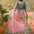 Pink ethnic motifs sequinned organza designer saree