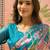Pink ethnic motifs sequinned organza designer saree