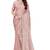 designer dusty peach handwork zarkan foil print silk blend saree