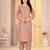 Light brown digital printed muslin straight kurta with bottom