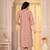 Light brown digital printed muslin straight kurta with bottom