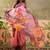 Multicolor floral organza saree