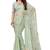 designer dusty pista handwork zarkan foil print silk blend saree