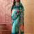 Multicolor floral sequinned organza designer saree