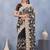 Designer black resham zarkan stone embroidery work net saree