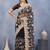 Designer black resham zarkan stone embroidery work net saree