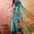Multicolor floral sequinned organza designer saree