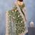 Designer mehendi green resham zarkan stone embroidery work net saree