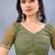 Designer mehendi green resham zarkan stone embroidery work net saree