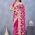 Designer magenta resham zarkan stone embroidery work net saree