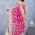 Designer magenta resham zarkan stone embroidery work net saree