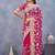 Designer magenta resham zarkan stone embroidery work net saree