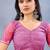 Designer magenta resham zarkan stone embroidery work net saree