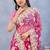 Designer magenta resham zarkan stone embroidery work net saree