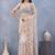 Designer white resham zarkan stone embroidery work net saree