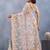 Designer white resham zarkan stone embroidery work net saree