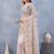 Designer white resham zarkan stone embroidery work net saree