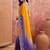 Multicolor ombre embroidered poly chiffon saree