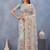 Designer sea green resham zarkan stone embroidery work net saree