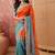 Multicolor ombre embroidered poly chiffon saree