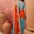 Multicolor ombre embroidered poly chiffon saree