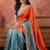 Multicolor ombre embroidered poly chiffon saree