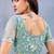Designer sea green resham zarkan stone embroidery work net saree