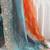 Multicolor ombre embroidered poly chiffon saree
