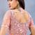 Designer peach resham zarkan stone embroidery work net saree