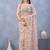 Designer dusty pink resham zarkan stone embroidery work net saree