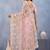 Designer dusty pink resham zarkan stone embroidery work net saree