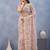 Designer dusty pink resham zarkan stone embroidery work net saree