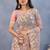 Designer dusty pink resham zarkan stone embroidery work net saree