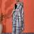 White mirror work checked printed digital printed satin saree with blouse piece
