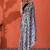 White mirror work floral printed digital printed satin saree with blouse piece