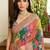 Multicolor ethnic motifs embroidered  chiffon heavy work saree