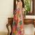 Multicolor ethnic motifs embroidered  chiffon heavy work saree