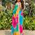 Multicolor tie and dye sequinned  georgette leheriya saree