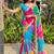 Multicolor tie and dye sequinned  georgette leheriya saree