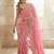 Pink embroidered sarees with stitched blouse