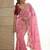 Pink embroidered sarees with stitched blouse