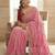 Pink embroidered sarees with stitched blouse