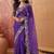 Purple floral embroidered poly georgette saree